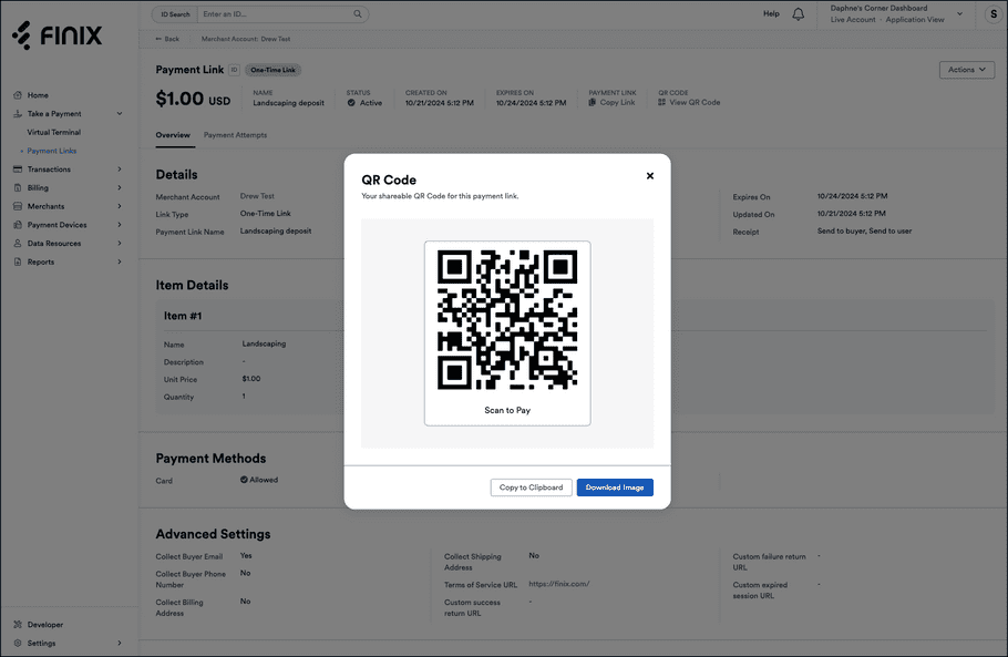 Payment Links QR Code