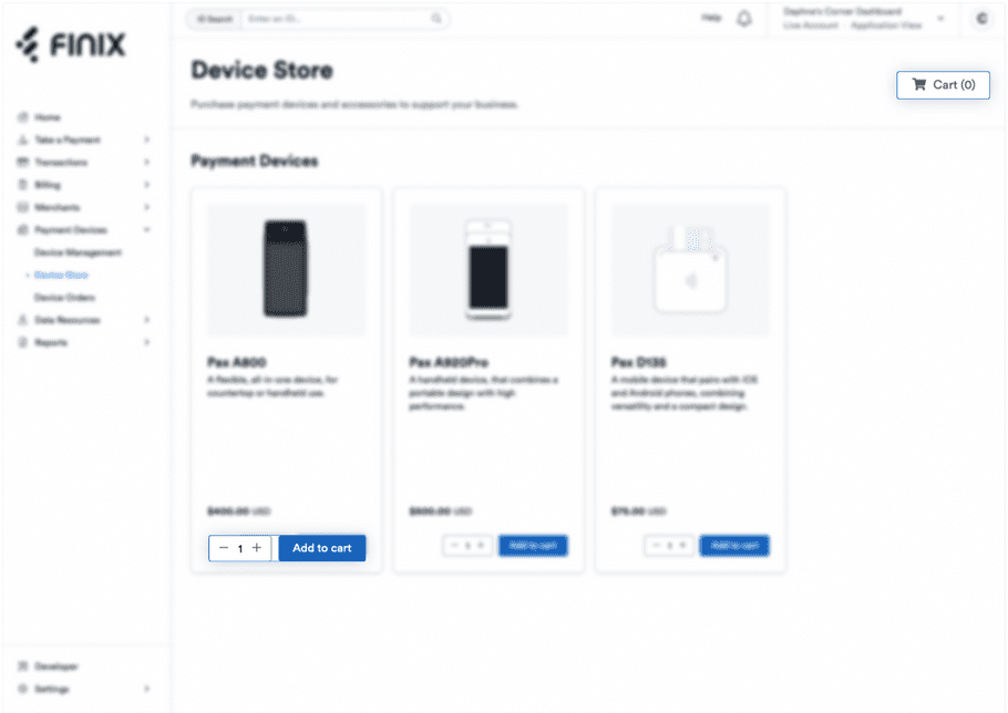 Device Store Add Device to Cart