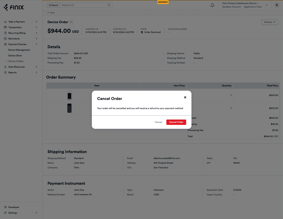 Manage Device Order